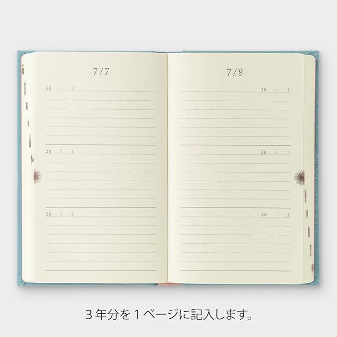 Phil design Three Years Diary/Design Phil Green Diary 3 Years Continuous Use Door Light Blue 12,394,006