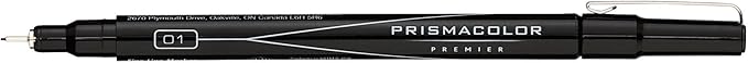 Prismacolor 14171 Premier Fine Line Illustration Markers, Assorted Fine Tips, Black, 5-Count