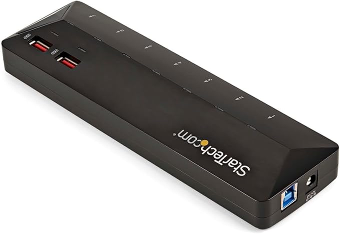 StarTech.com 9 Port USB 3.0 Hub - 7 x USB-A, 2 x USB-A Fast Charge Ports - Multi Port Powered USB Charging Station (ST93007U2C)