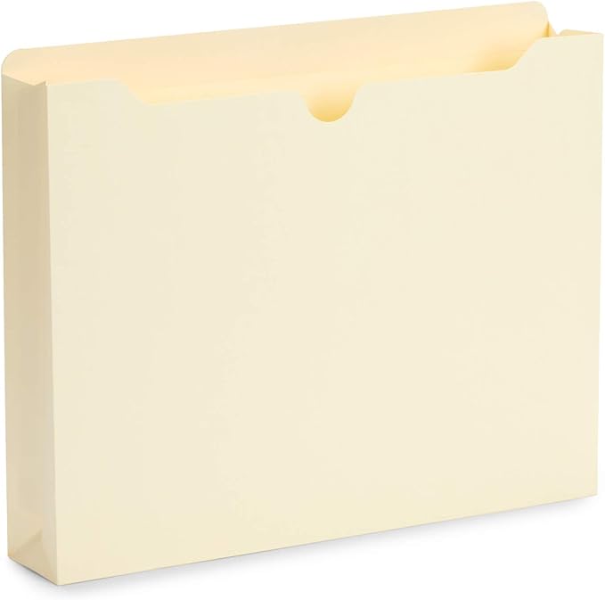 Blue Summit Supplies 2 Inch File Jackets, Expandable Folders, Heavy Duty 2 Inch Expansion Pocket File Folders Letter Size, Assorted Colors, Reinforced Straight Cut Tab,50 Pack