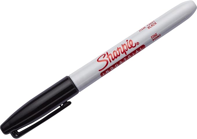 Sharpie 13763PP Industrial Fine Point Permanent Marker Withstand Up To 500F Designed for Industrial and Laboratory Users Black Color 1 Blister with 3 Markers