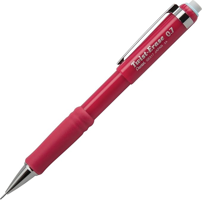 Pentel Twist-Erase III Mechanical Pencil, 0.7 mm, Assorted Barrel Colors, Pack of 3