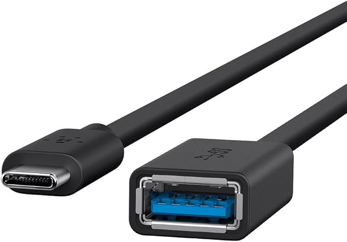 Belkin F2CU036btBLK USB-IF Certified 3.0 USB Type C (USB-C) to USB A Adapter, Compatible with USB-C Devices Including New MacBook and ChromeBook Pixel