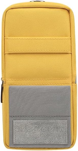 KOKUYO Pencil Case Pouch, Standing Pen Pouch Bag, Foldable Magnetic Stand up Phone Pencil Holder Organizer, Large Capacity Portable Pencil Box for School Office Supplies. (Mag Critz Neo - Yellow)
