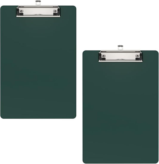 2 Pack Small Clipboards, A5 Plastic Mini Green Clip Board for Classroom, Students, Kid, Size 6" x 9" with Low Profile Clip, Office & School Supply