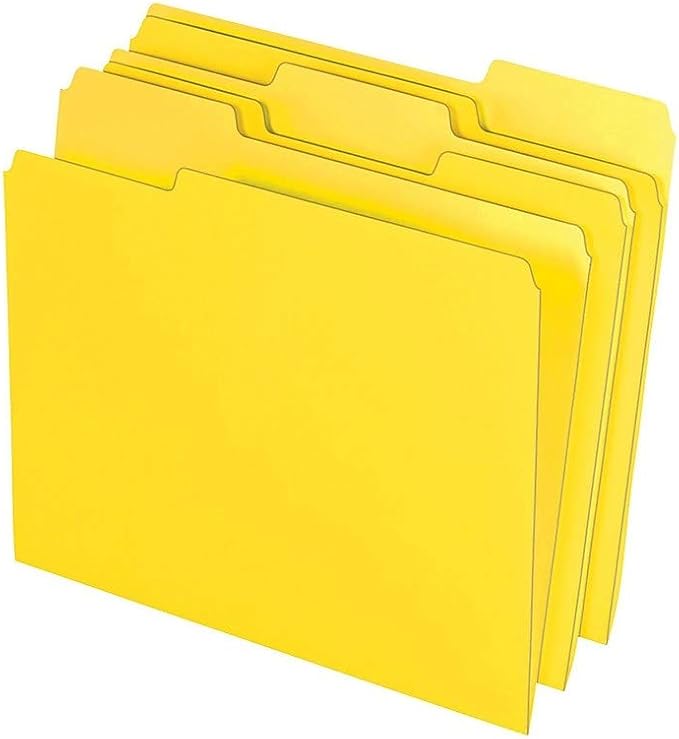 Staples Reinforced File Folders, Letter Size, 1/3‑Cut Tabs, Assorted Colors, Heavy‑Duty 10.5‑Point Stock, 100/Box