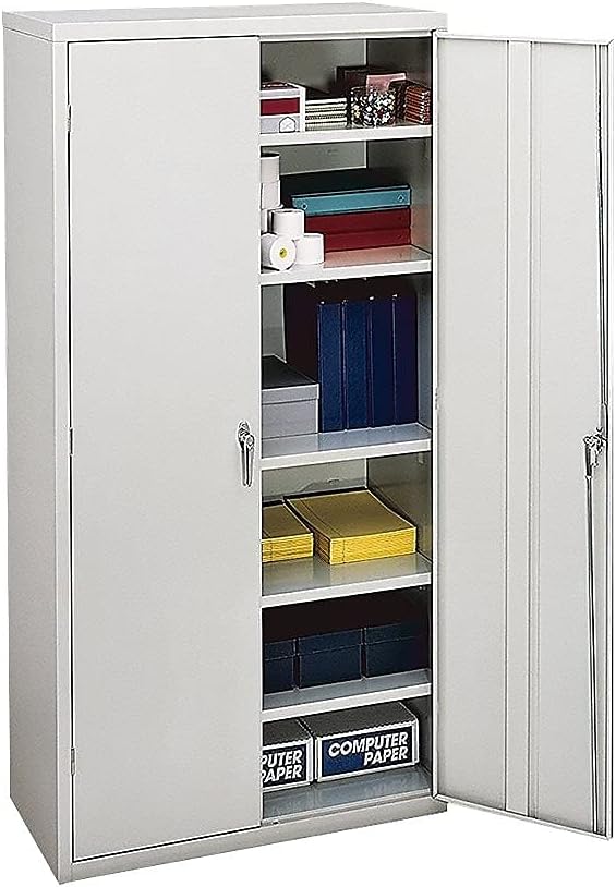 HON Brigade Series Five-Shelf Storage Cabinet - High Storage Cabinet, 36w by 18d by 72h , Light Gray (HSC2472)