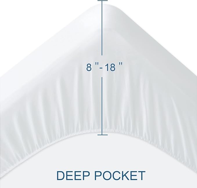 King Mattress Protector 2 Pack King Size Mattress Cover Protector Fitted Sheets up to 18'' Waterproof for Bed Topper Pad Protector, Machine Wash