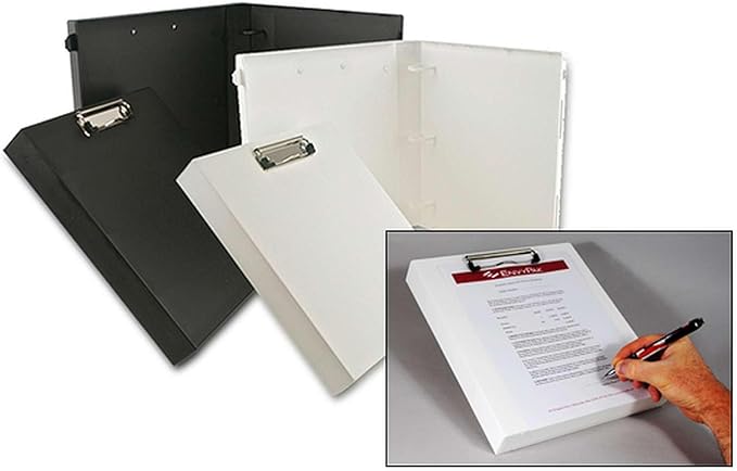 UniKeep 3 Ring Binder with Clipboard - White - Fully Enclosed Binder - 1.5 Inch Spine - Without Clear Outer Overlay - Pack of 3 Binders