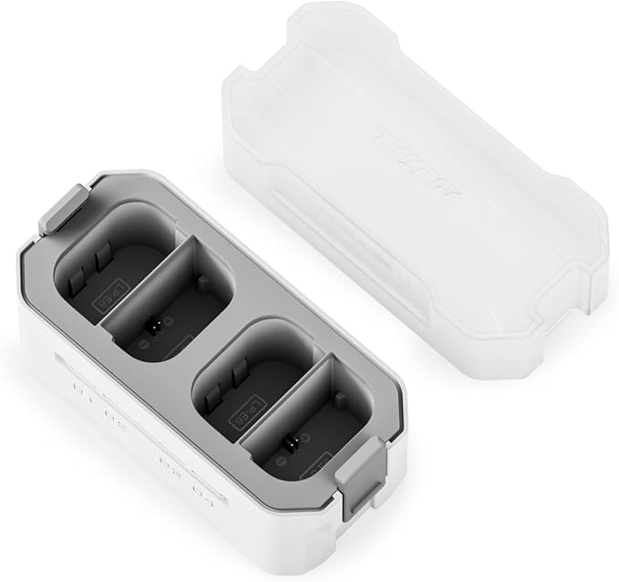 Tilta LP-E6P Charging Station Battery Kit, 4-Slot 45W PD USB-C Fast Charger | Compatible with Canon LP-E6 LP-E6P Batteries | Portable EDC Charging Hub, 2 Batteries - Off White
