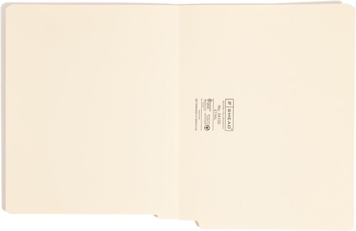 Smead End Tab File Folder, Straight-Cut Tab, Letter Size, Manila, 100 per Box (24100)
