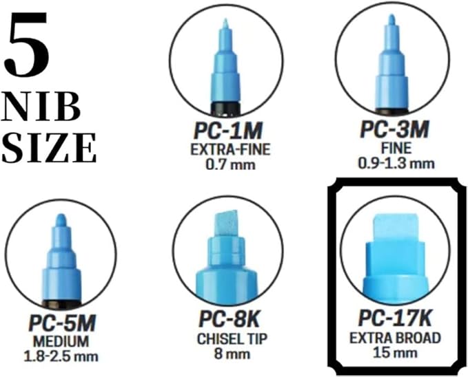 UNI POSCA PC-17K"FULL RANGE ALL 8 COLOURS"