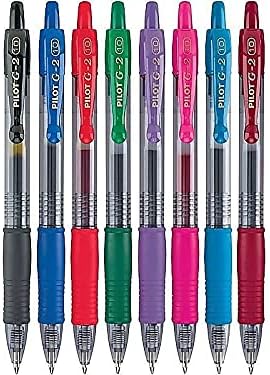 Pilot G2 Premium Retractable Gel-Ink Rolling Ball Pens, Bold Point (1.0mm), 1.0 Gel Pens, Assorted, 8-Pack - Ideal for School, Journaling, & Office Writing
