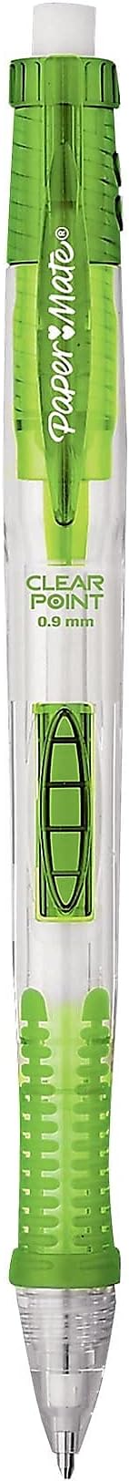 Paper Mate 1759214 Clear Point Mechanical Pencil Starter Set, 0.9 mm, Lime Green, Royal Blue, 2/Set