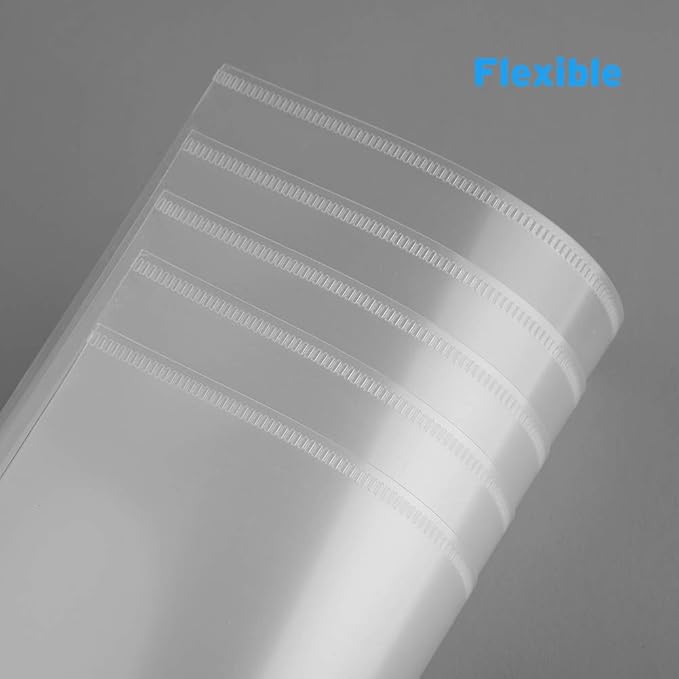 Sooez 25 Pack Clear Document Folder Project Pockets, Plastic File Folders Letter Size, Clear Sleeves for Paper Protector 8.5 x 11, Presentation Folders Report Covers