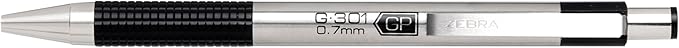 Zebra Pen Stainless Steel Writing Set, M-301 Mechanical Pencil and F-301 0.7mm Ballpoint Black Ink Pen, Ideal for Note-Taking, Sketching and Journaling, 2-Pack (57011)
