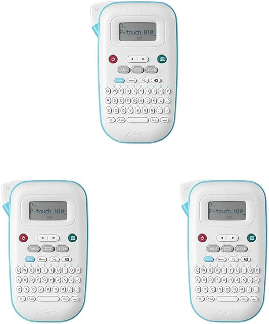 Brother P-Touch PT-N10 Personal Handheld Label Maker,Portable and Prints,P-Touch Btag ~½” (12mm) Wide Color Personalized Label Tapes,(Pack of 3)
