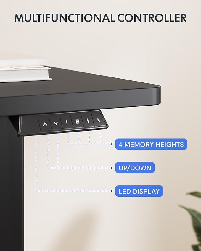 FLEXISPOT 79x32 Inch Electric Large Standing Desk for Home & Office, Spacious Splice Board Desk with Cable Management & Organizer, Cup Holder & Hook, Black