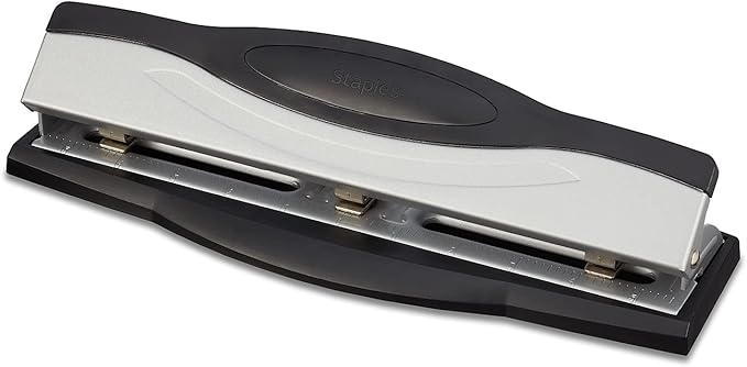 Staples 3-Hole Punch, 15 Sheet Capacity, Black/Silver, 2/Pack (ST26639-CCVS)