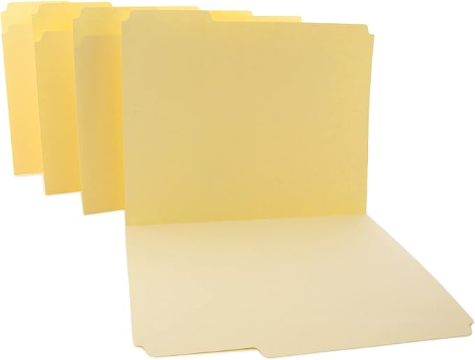 BAZIC Products Manila File Folders, 1/3-Cut Letter Size with Left, Right, and Center Tab Positions, Ideal for Organizing and Filing Documents, 12/Pack, 4-Pack