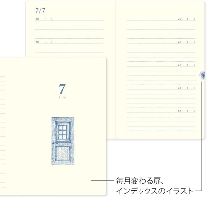 DESIGNPHIL Midori 12397006 Diary, 10 Years Consecutive Door, Navy Blue