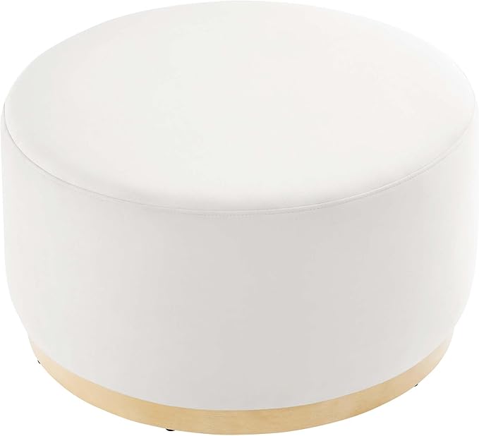 Modway Large 29" Round Performance Velvet Upholstered Upholstered Ottoman