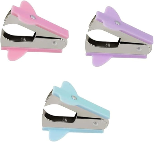 3PCS(Pink,Blue,Purple) Staple Remover Tool,Stapler Removers Staple Puller for Office Work, Crafting, and Home Projects