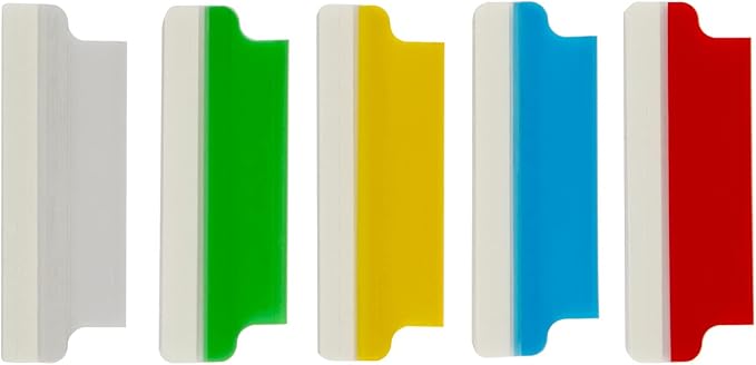 Avery Insertable Self-Adhesive Tabs with Printable Inserts, 2", Permanent Adhesive, Assorted (Blue, Clear, Green, Red and Yellow), Pack of 25 Index Tabs (16239)