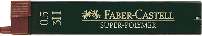 Faber-Castell Miscellaneous Super-Polymer Fineline Lead, 0.5mmBlack, 3H, for Art, Craft, Drawing, Sketching, Home, School, University, Colouring