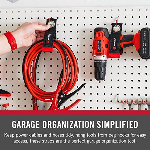 Velcro Brand Easy Hang Extension Cord Holder Organizer Variety Pack | Holds 60-100lbs, Heavy Duty Straps Fit Easily on Hooks or Nails | Perfect for Garage Organization | 3-pk 10",14" and 18", Black