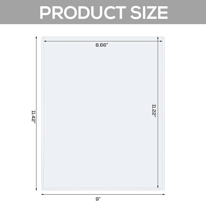 8.5" x 11" Rigid Print Protectors, Clear Plastic Page Protectors, Clear Rigid Top loaders, Plastic Paper Sheet Protectors for Photos Documents Birth Certificate Protector, Pack of 2