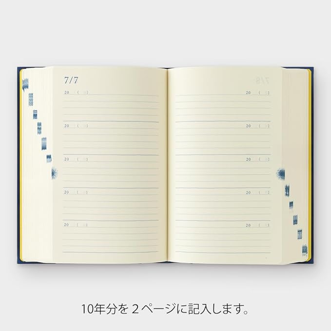 DESIGNPHIL Midori 12397006 Diary, 10 Years Consecutive Door, Navy Blue