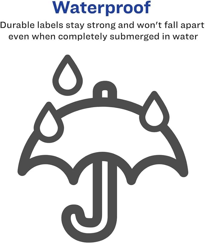 Avery Waterproof Labels with Ultrahold Permanent Adhesive, 2" x 4", Laser, 5-Pack, 2,500 Labels Total (05523)