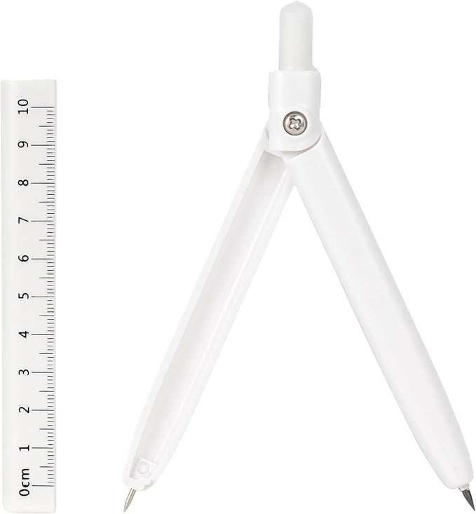LABANCA 8 Pcs Compass Set with Protractor Rulers Pencil for Math Geometry (07734 White)