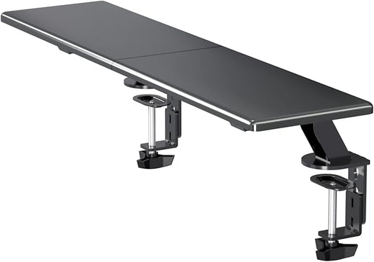 suptek Clamp-on 32 Inch Dual Monitor Desk Mount Riser Shelf Computer Stands for 2 Monitor,Laptop,Printer, Notebook,32.2” x 7.8” x 5.7”