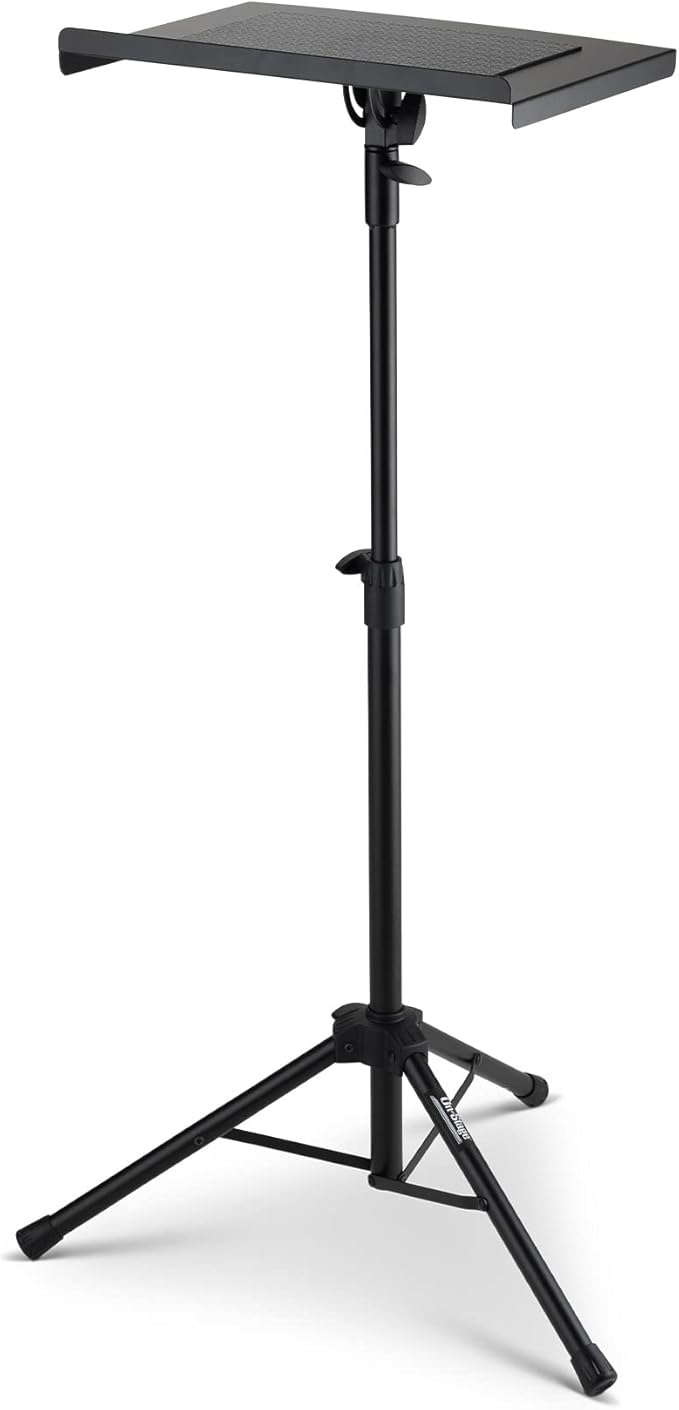 On-Stage LPT7000 Deluxe Laptop Stand, Adjustable Height and Tilt, Metal Construction, Black, Foldable