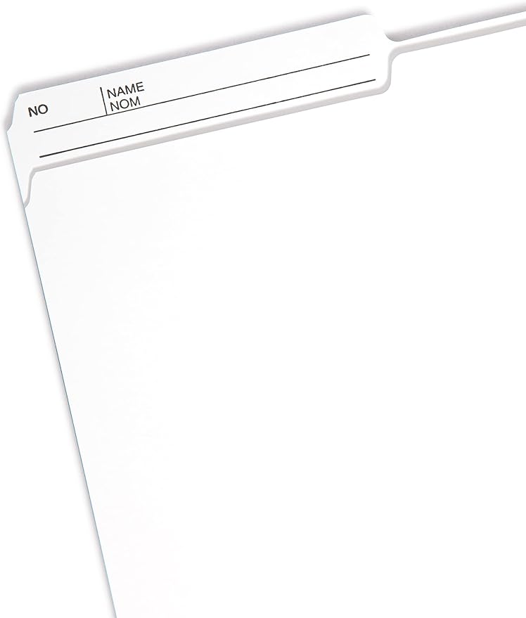 Smead Reversible File Folder, 1/2-Cut Printed Tab, 2nd Position, Letter Size, Ivory, 100 per Box (10348)