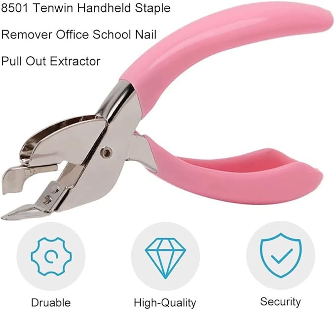 Staple Removers,Dedicated Staple Remover, Stapler Remover Tool Comfort and Energy Saving, Heavy Duty Remove Staple Tool with Non-Slip Rubber Handle for Office School Home (Pink)