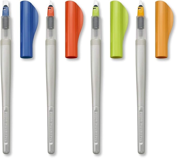 Pilot Parallel Calligraphy Pen Set, 1.5 mm, 2.4 mm, 3.8 mm and 6 mm with Bundle Ink Cartridge Plus 1 Extra Pack of 12 ASST Refills and 1 Pack of 6 Black Refills.