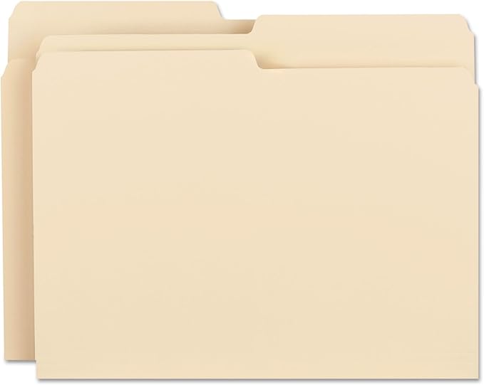 Smead SuperTab File Folder, Oversized 1/2-Cut Tab, Letter Size, Manila File Folders, 100 per Box (13020)