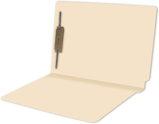 Medical File Folders with Fastener, Doctor Stuff, Letter Size, Reinforced End Tab Folders with 2” Bonded Fastener on Inside Back, 14 pt Manila Stock, Carton of 250