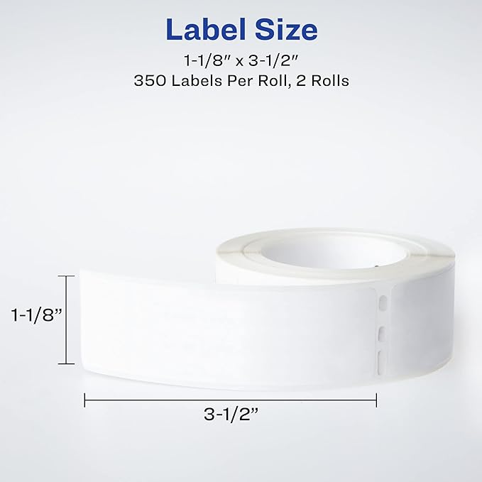 Avery Direct Thermal Address Labels, 1-1/8" x 3-1/2", White, Comparable to DYMO 30252, 350 Blank Labels per Roll, 2 Rolls, 700 Total (4183)