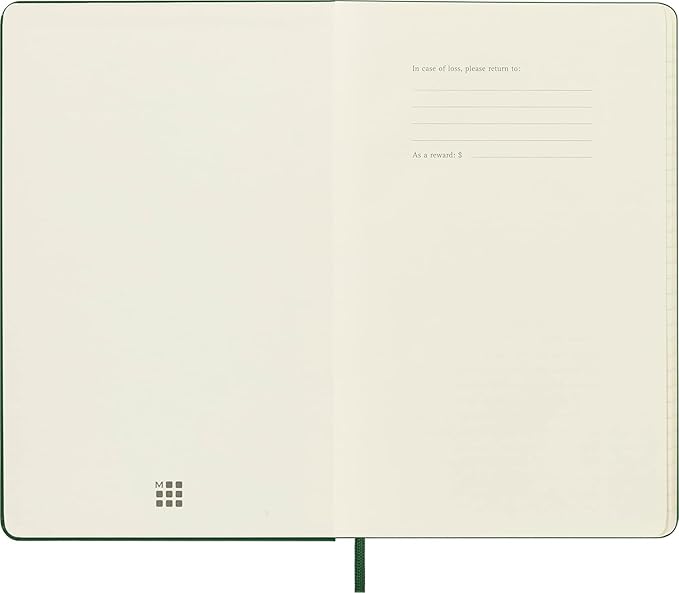 Moleskine Notebook, Large, Ruled, Myrtle Green, Hard (5 x 8.25)