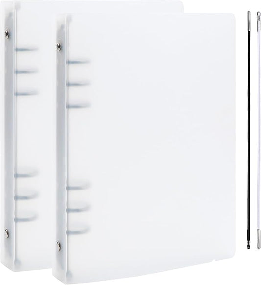BAOFALI 2PCS A5 6 Ring Binder Cover Clean Transparent Soft PVC for Refillable Notebook Shell withMatte surfaceforStamp & Die Storage (Transparent)