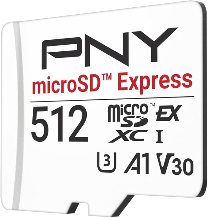 PNY microSD Express 512GB UHS-I U3 V30 A1 microSDXC Flash Memory Card, up to 890 Read & up to 810 Write, Ideal for microSD Express Compatible Devices Like Nintendo Switch 2