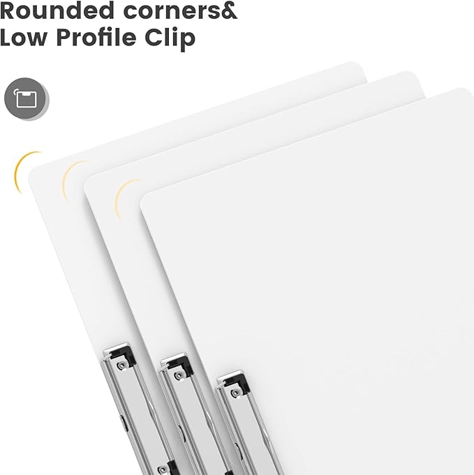 Extra Large 11x17 Clipboards, Plastic White Drawing Boards, Horizontal Clip Board, Landscape Layout. Suitable for Watercolor, Sketching, Painting. Art & Drafting Supply