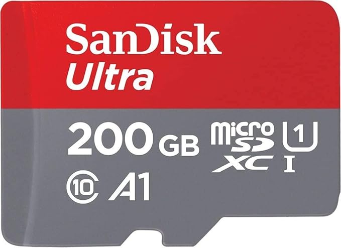 [Older Version] SanDisk 200GB Ultra microSDXC UHS-I Memory Card with Adapter - 100MB/s, C10, U1, Full HD, A1, Micro SD Card - SDSQUAR-200G-GN6MA
