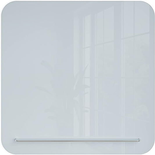 U Brands Magnetic Glass Dry-Erase Board with Floating Tray (36" W x 36" H)