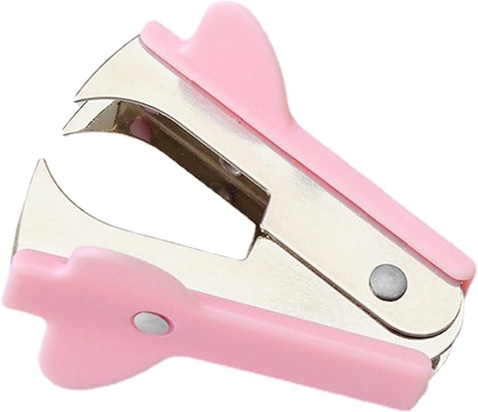 Pink Stapler Removal Tool, Staple Puller, Modern Plastic Stapler Remover with Non-Slip Handle, Ideal for Students, Teachers, Home and School