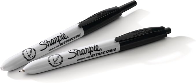 Sharpie Retractable Permanent Markers, Ultra Fine Point, Black, 3 Count